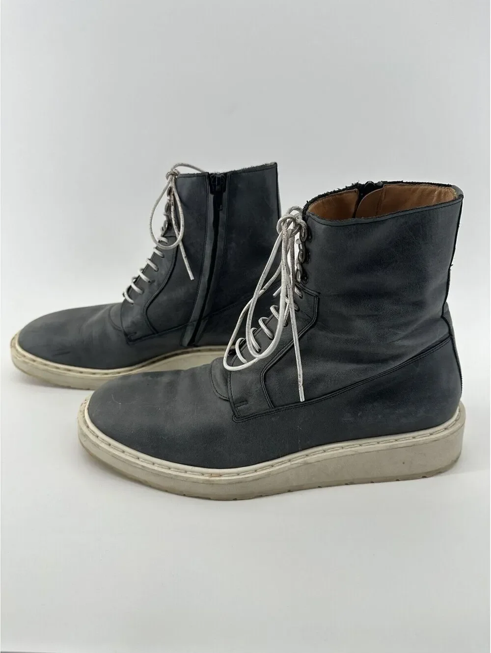 Maison Margiela Lace Up Boots w/ Zipper